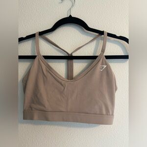 Gymshark scoop neck sports bra size small color nude